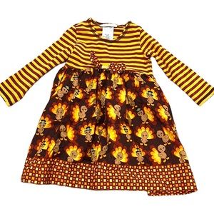 Striped Bonnie Baby Turkey Dress